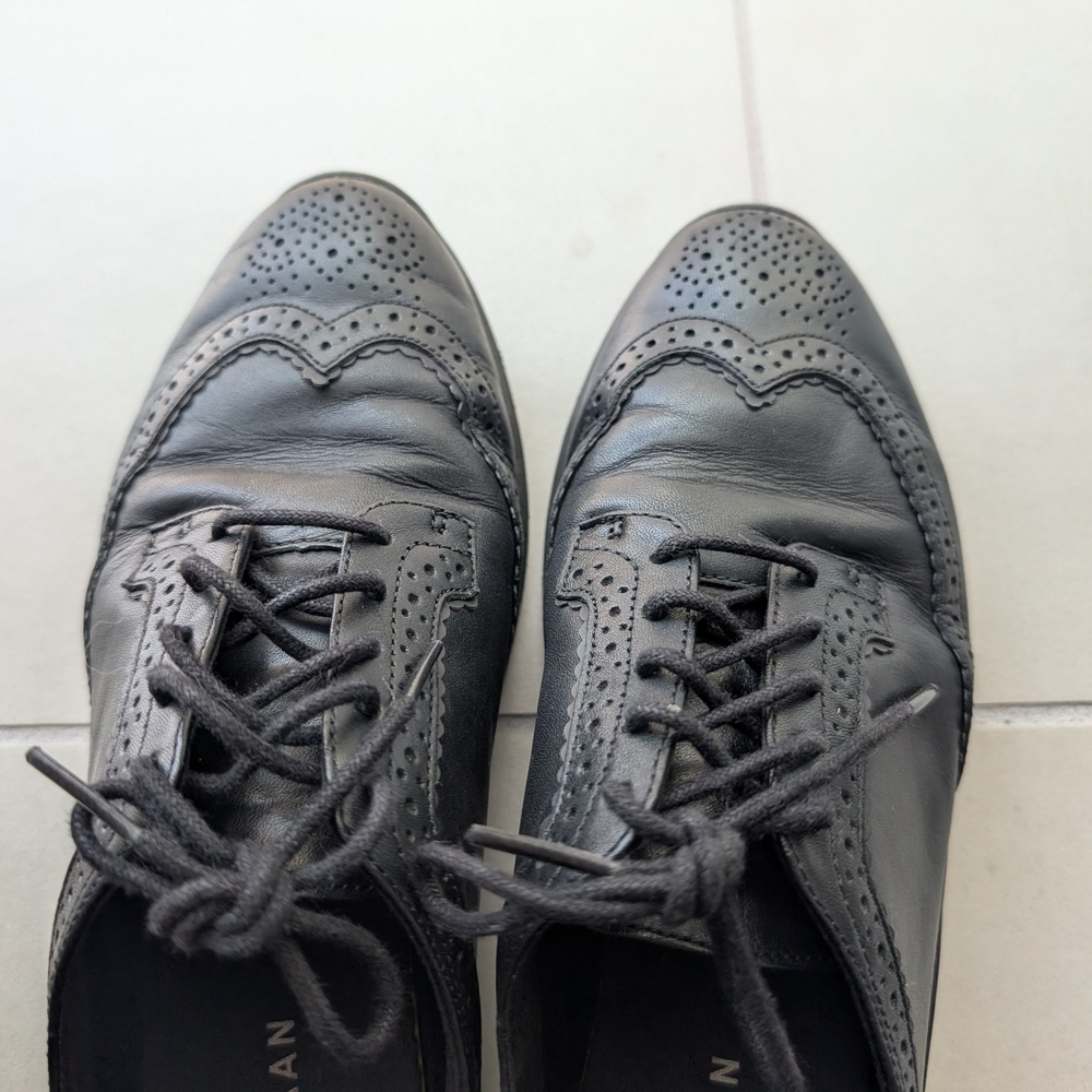 Cole Haan Zerøgrand Wingtip Oxford Black Leather Women's size 7.5 - Picture 5 of 10